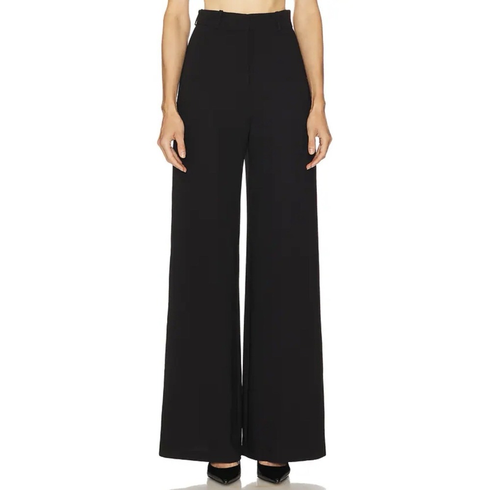 Amanda Uprichard Tompkins Wide Leg Dress Pants Sz Large Black Preppy Office
